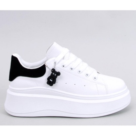 Liezel sneakers con zeppa BIANCO/NERO con pendente - Inello