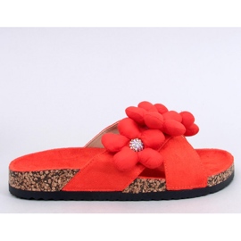 Sandalo infradito in sughero con fiori cuscino Charss Orange - Inello arancia