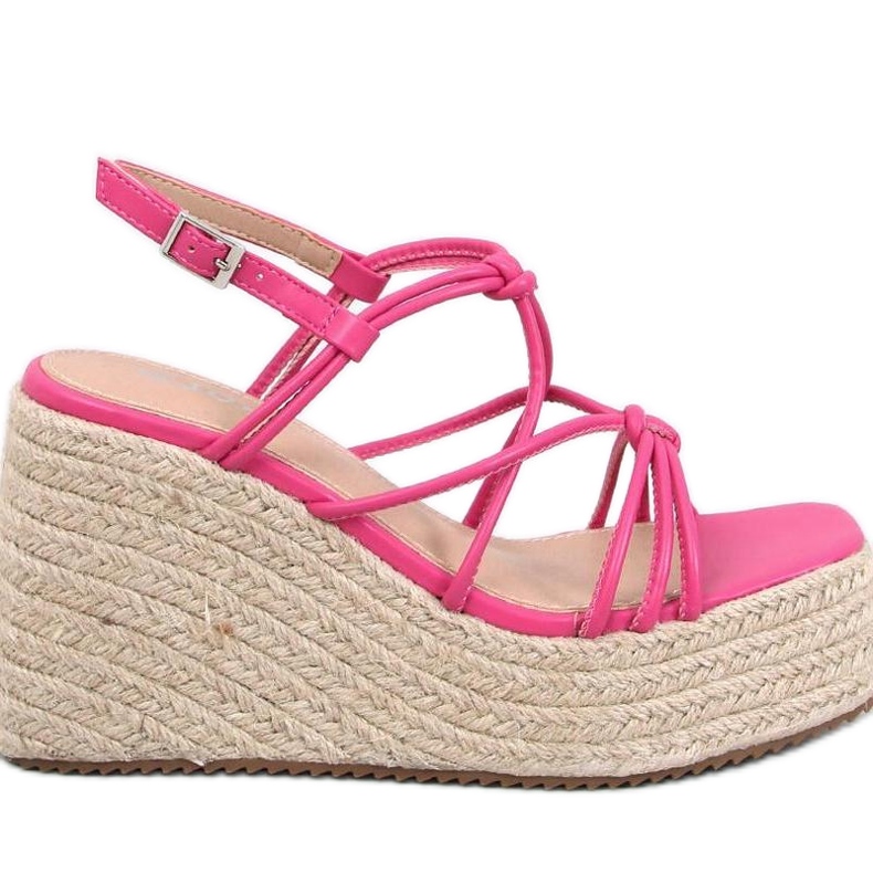 Pascai Sandali espadrillas con zeppa fucsia - Inello rosa