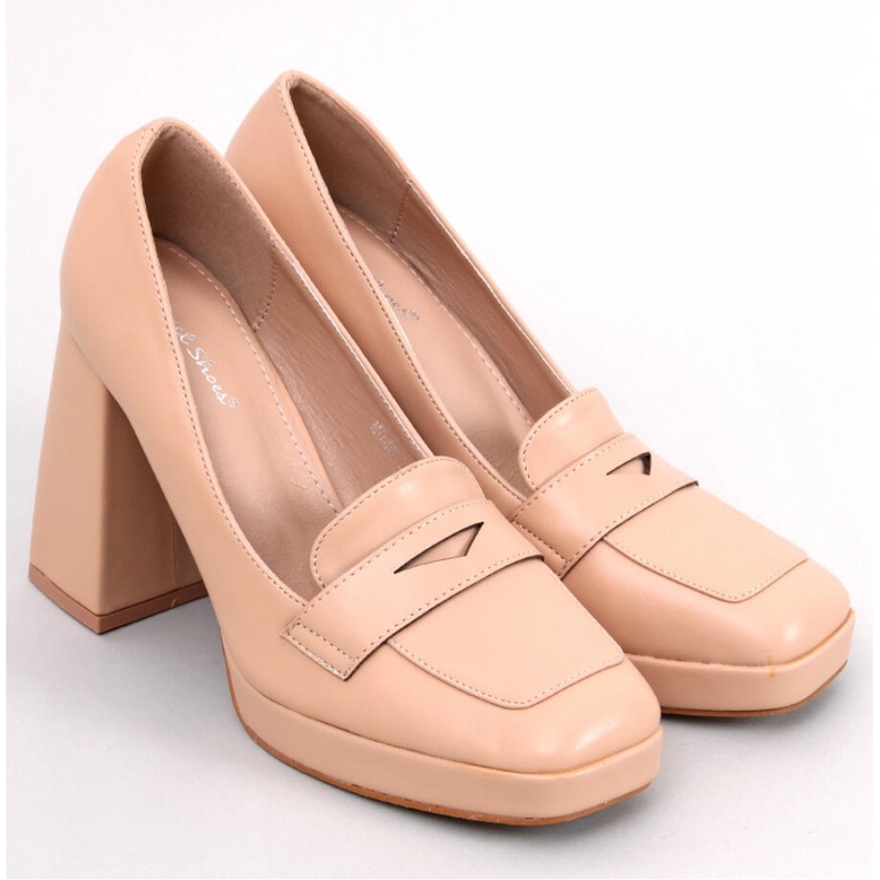 Entee Mocassini nudi con tacco - Inello beige