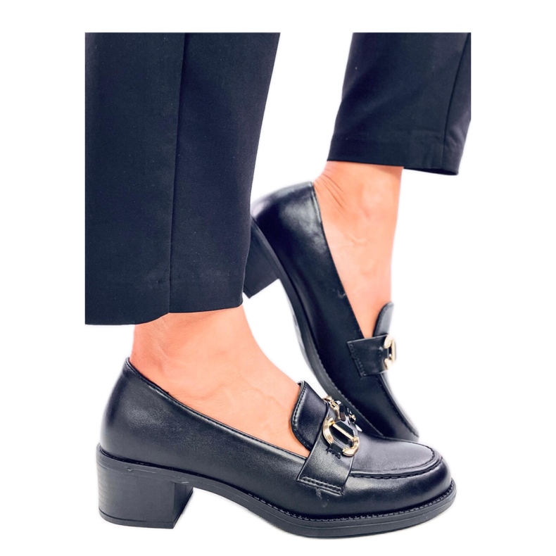 Rabier Décolleté nere con tacco largo - Inello nero