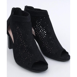 Stivaletti open toe traforati Pierre Black - Inello nero