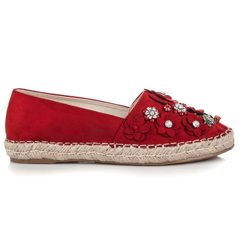 Marquiz Scarpe senza lacci con decorazioni rosso