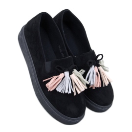 Mocassini con frange Krauss Blackcolor - Inello nero