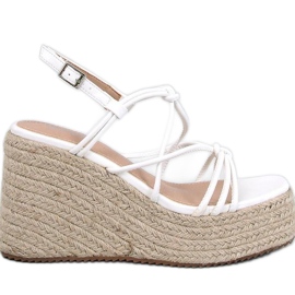 Pascai Sandali espadrillas con zeppa bianchi - Inello bianco