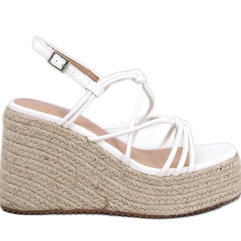 Pascai Sandali espadrillas con zeppa bianchi - Inello bianca