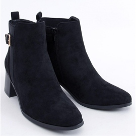 Stivaletti con tacco alto Cyndi in pelle scamosciata nera - Inello nero