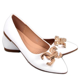Ballerine eleganti con fibbia Simona White - Inello bianco