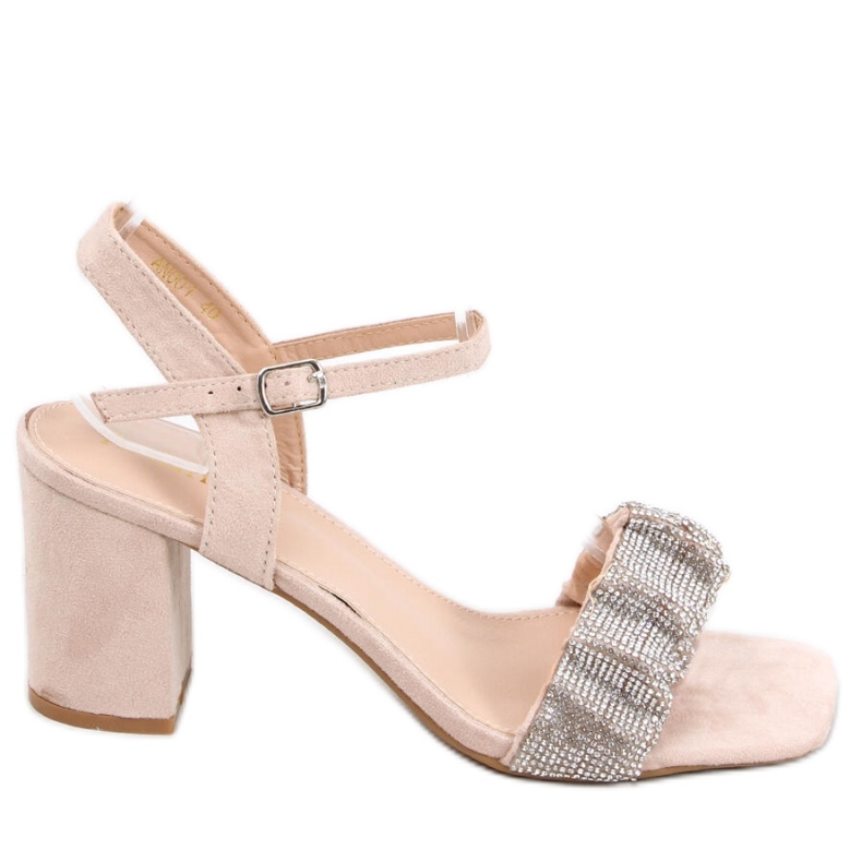 Sandali Dash Nude con tacco largo - Inello beige