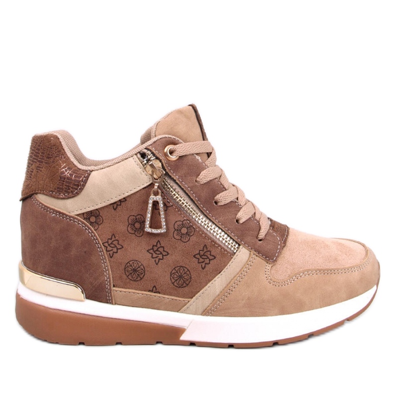 Scarpe da ginnastica con zeppa Telts Khaki - Inello marrone