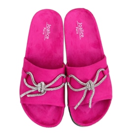 Sandalo infradito in sughero con zirconi Dietz Fucsia - Inello rosa