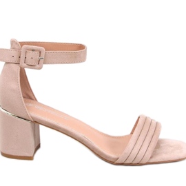 Sandali con tacco alto da donna Rondeu Khaki - Inello beige