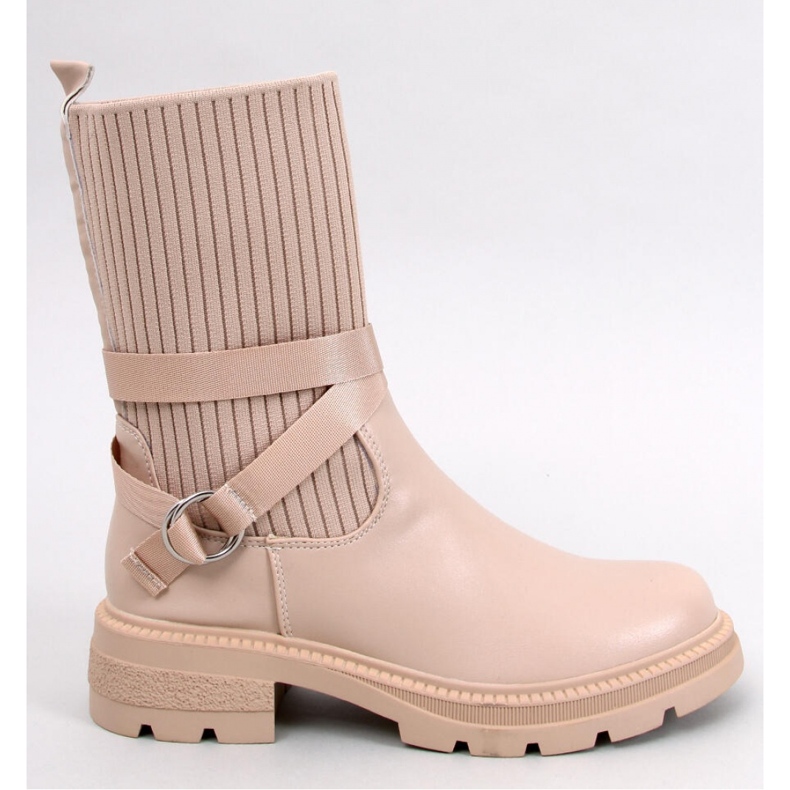 Stivaletti Shaffer Khaki con tomaia elastica - Inello beige