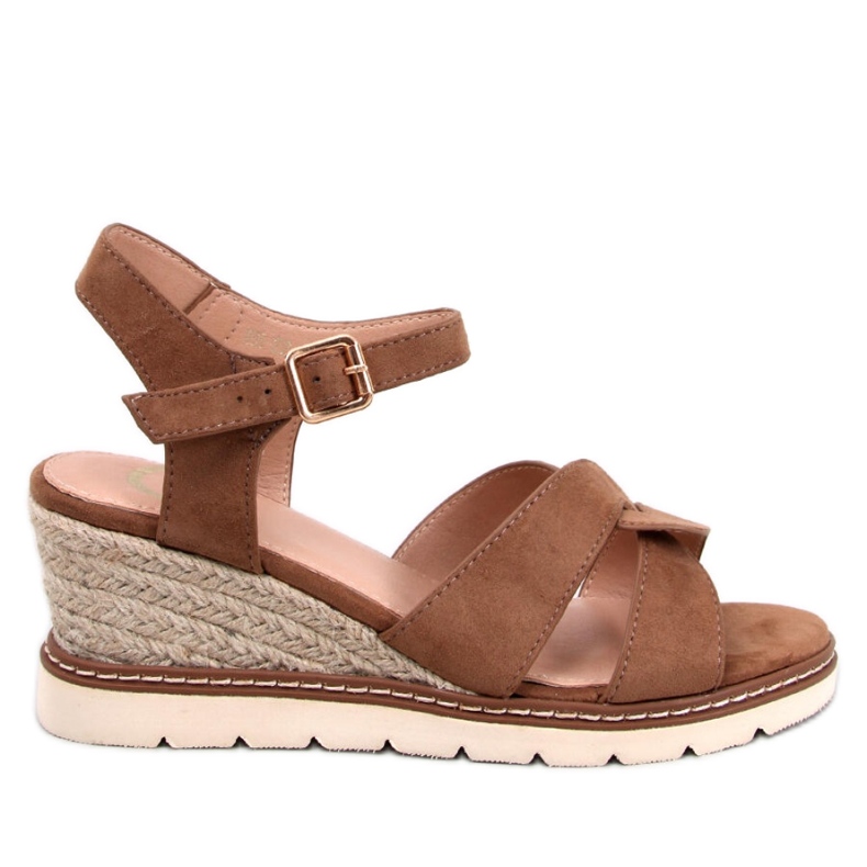 Sandalo espadrillas con zeppa Sermon Khaki - Inello marrone