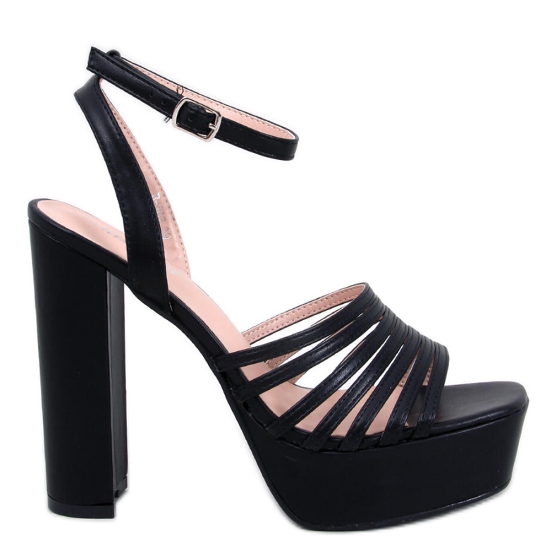 Sandali con plateau Taboo neri - Inello nero
