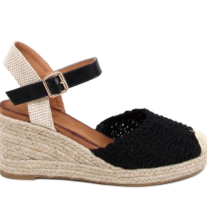 Morelli Sandali con zeppa espadrillas neri - Inello nero