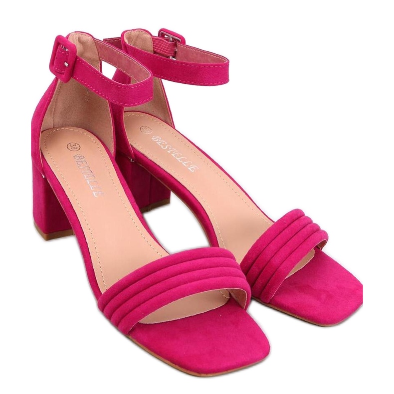 Sandali con tacco Rondeu Fucsia da donna - Inello rosa