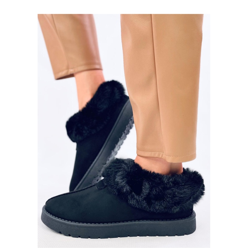 Stivali corti emù rifiniti con pelliccia Fraley Black - Inello nero