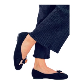Cranny Ballerine nere con orsetto dorato - Inello nero