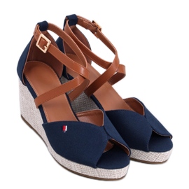 Berna Sandali con zeppa open toe blu scuro - Inello