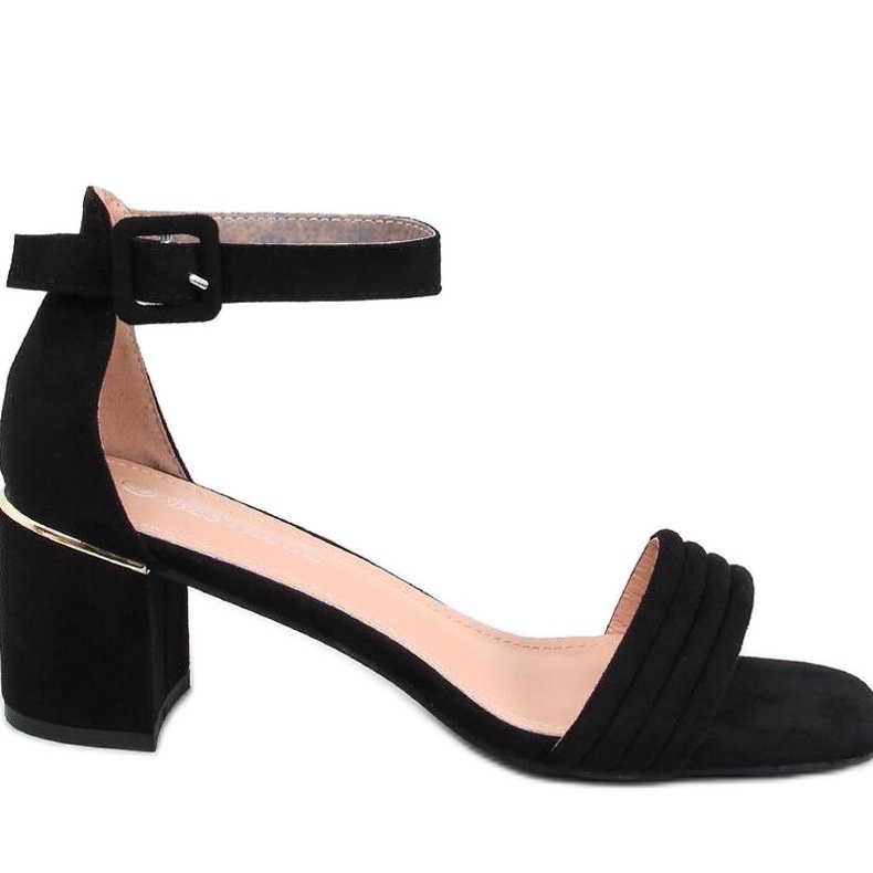 Rondeu Sandali neri con tacco da donna - Inello nero
