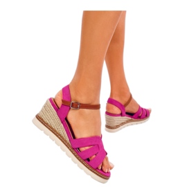 Sandali espadrillas con zeppa Rosco Fucsia - Inello rosa