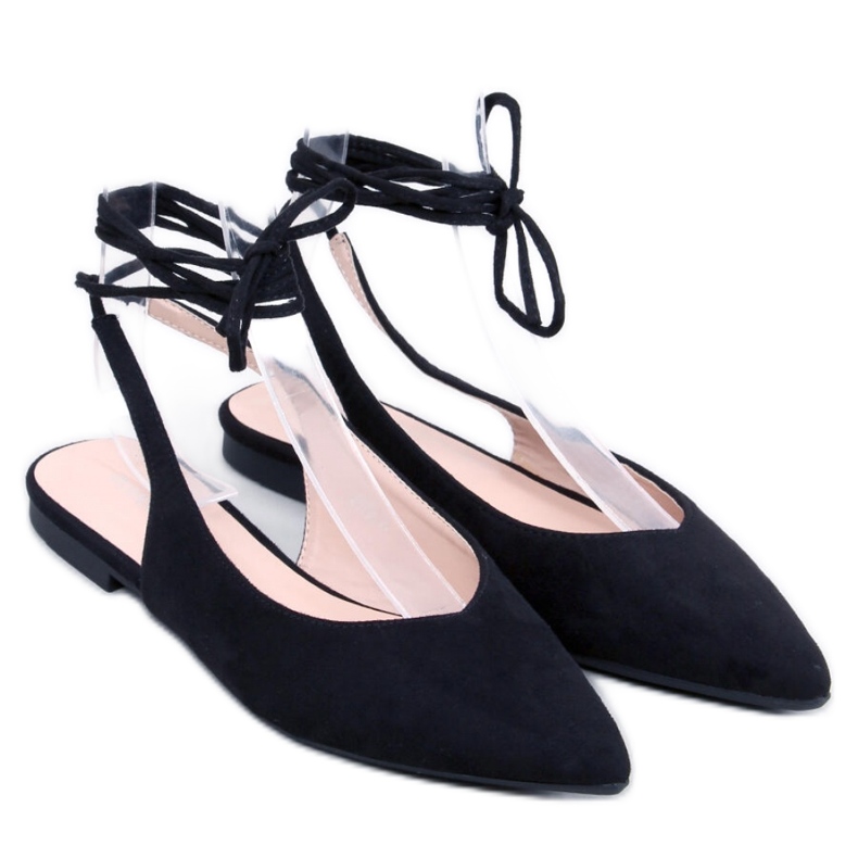 Dentoni Ballerine stringate nere - Inello nero
