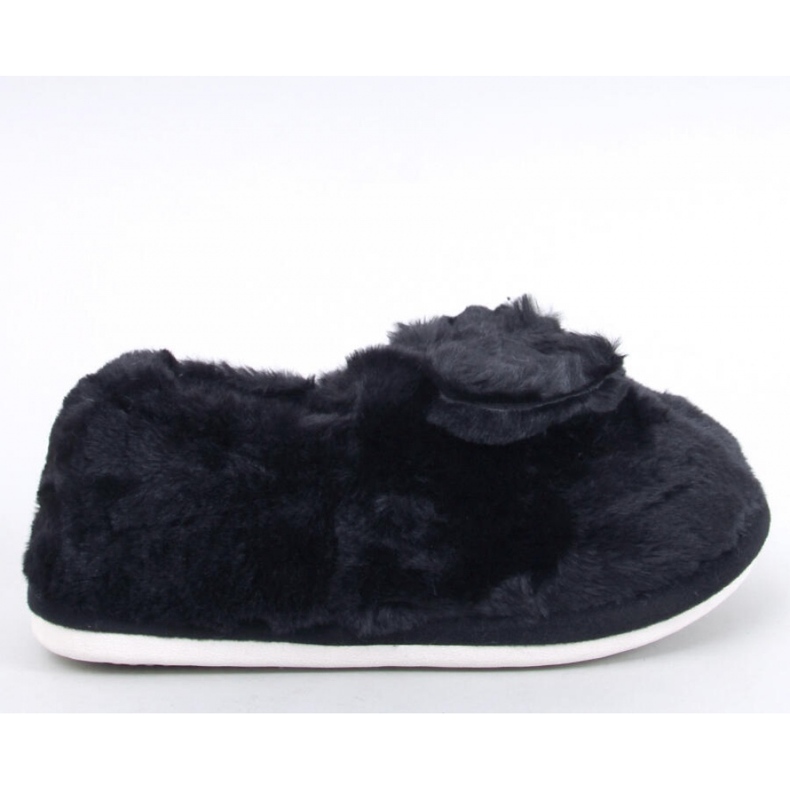 Pantofole in pelliccia con fiocco Emres Black - Inello nero