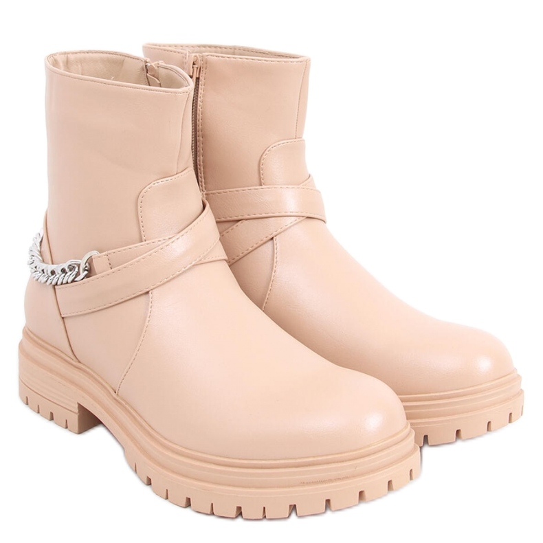 Stivaletti con catena Cindy Nude - Inello beige