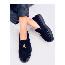 Anisha Mocassini neri con plateau e shearling - Inello nero