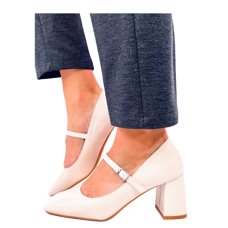 Maddoi Décolleté con tacco alto in vernice beige - Inello