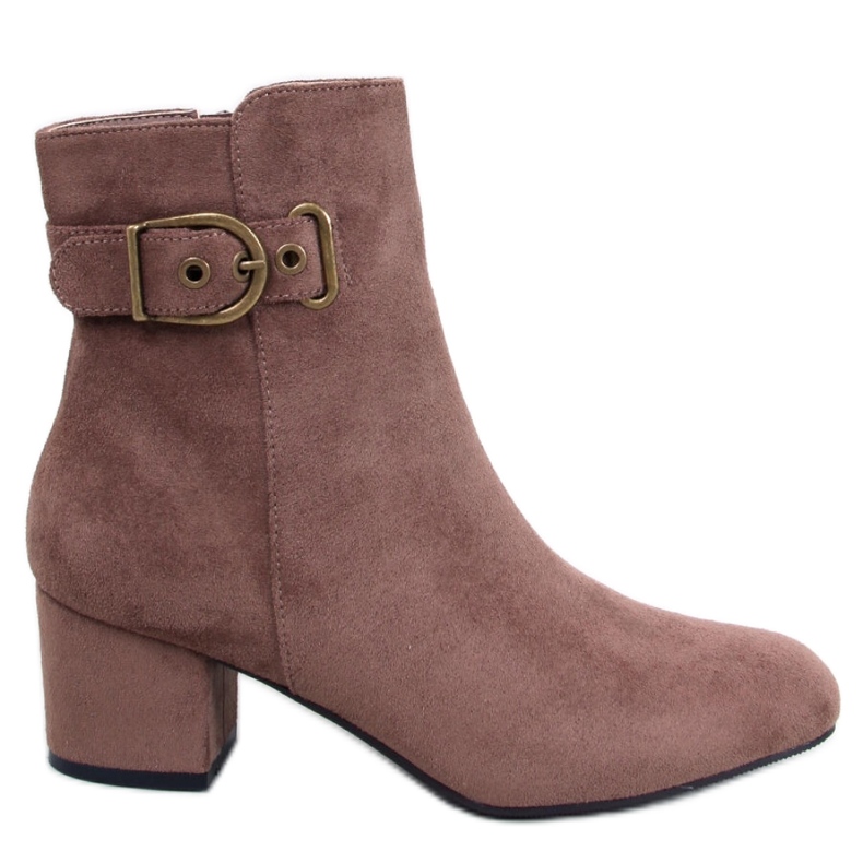 Stivaletti Lanne Khaki con tacco basso - Inello marrone