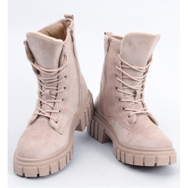 Stivaletti stringati Kelis Beige - Inello