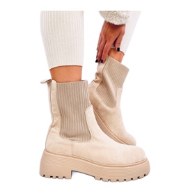Inverni Stivaletti beige con polsino elastico - Inello
