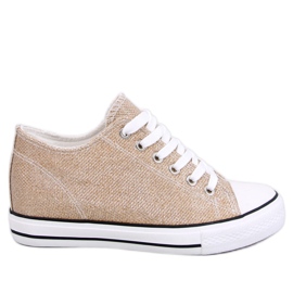 Scarpe da ginnastica con zeppa Foss dorate - Inello giallo