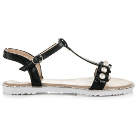 Nio Nio Sandali Piatti Con Perline nero