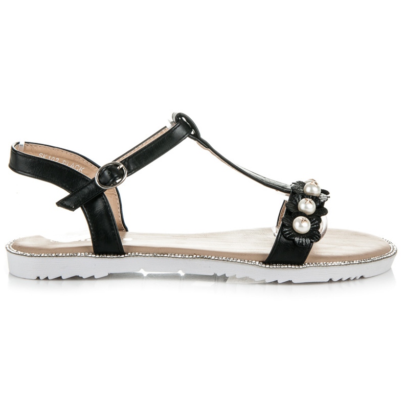 Nio Nio Sandali Piatti Con Perline nero