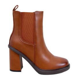 Stivaletti Chelsea Lilley Camel con tacco alto marrone