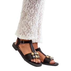 Sandali da donna con decorazione S.Barski Black nero