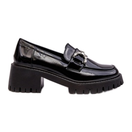 Scarpe col tacco in vernice nera nero