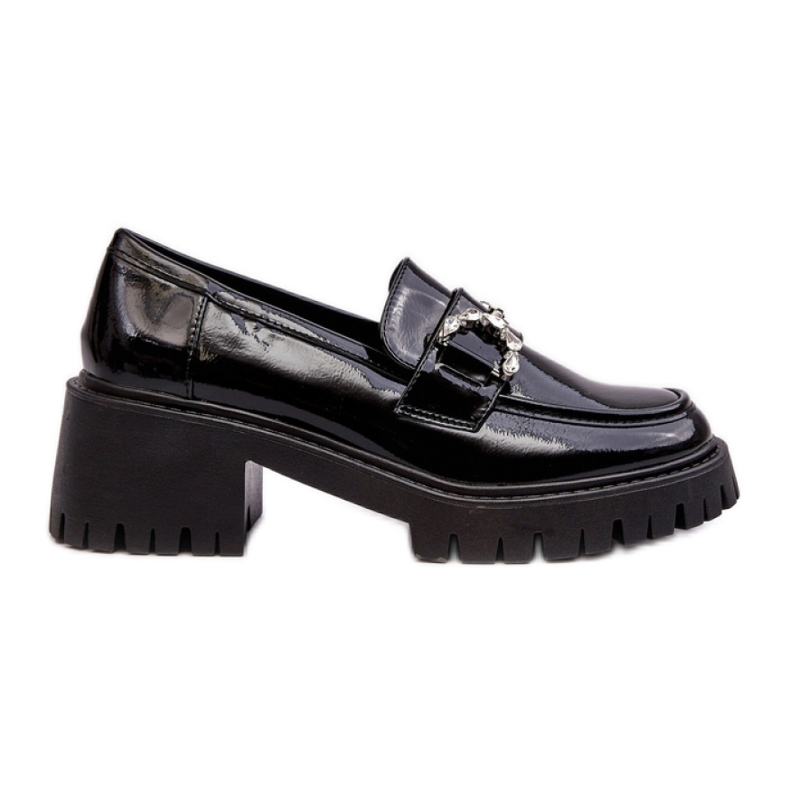 Scarpe col tacco in vernice nera nero