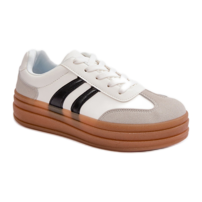 Scarpe sportive con plateau bianca