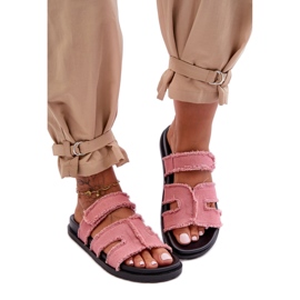 Ciabatte classiche da donna realizzate in tessuto rosa