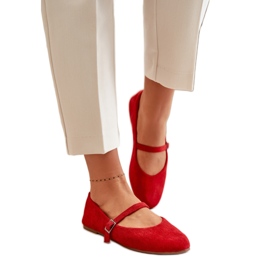 Ballerine rosse da donna con cintura rosso