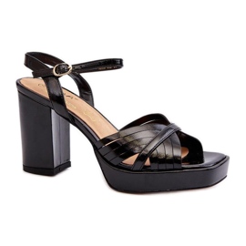 S. BARSKI Eleganti sandali neri con tacco da donna nero