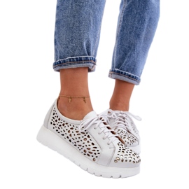 Scarpe platform da donna Zazoo Grigio Chiaro bianca
