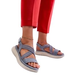 Sandali con velcro da donna blu