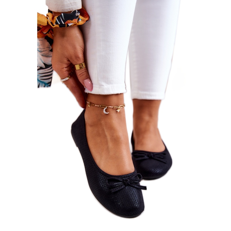 Ballerine da donna con fiocco Nero