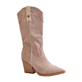Stivali da cowboy da donna beige