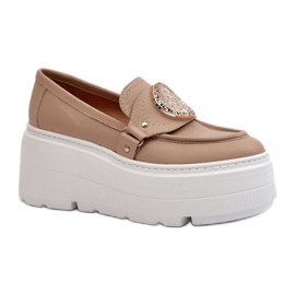 Zazoo Mocassini con plateau massiccio beige